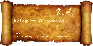 Kriegler Alexandra névjegykártya