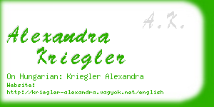 alexandra kriegler business card